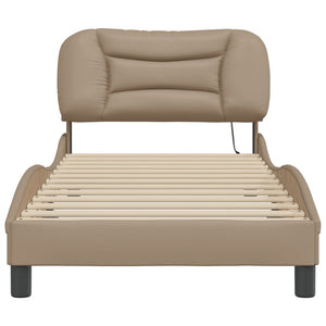 Bettgestell mit LED 90x190 cm Cappuccino-Braun