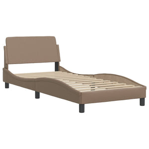 Bettgestell mit LED 90x190 cm Cappuccino-Braun