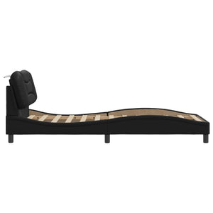 Schwarzes LED-Bettgestell 90x200 cm
