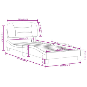 Bettgestell mit LED Braun 90x200 cm