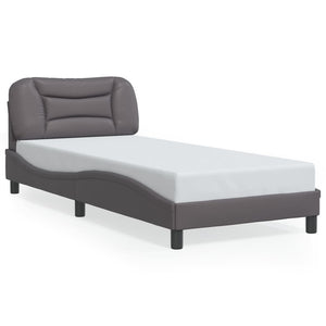 Bettgestell Grau 90x200 cm mit LED