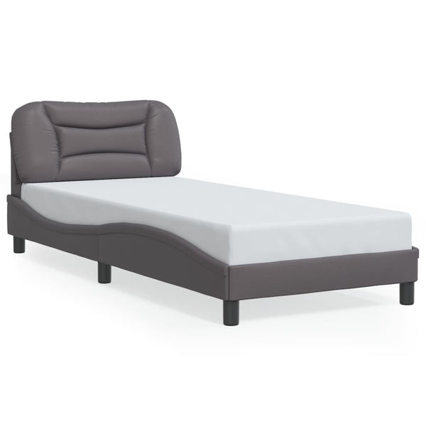 Bettgestell Grau 90x200 cm mit LED