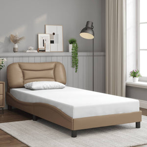Bettgestell 100x200 cm mit LED Cappuccino-Braun