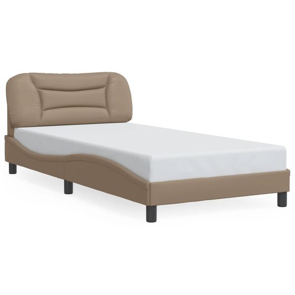 Bettgestell 100x200 cm mit LED Cappuccino-Braun