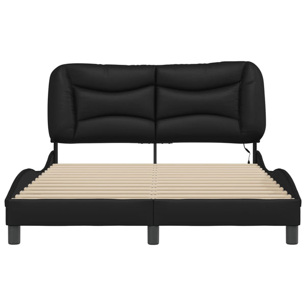 Bettgestell mit LED Schwarz 120x200 cm