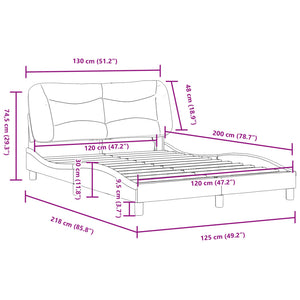 Bettgestell mit LED Braun 120x200 cm