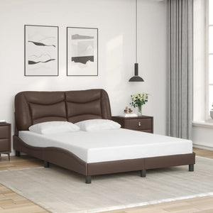 Bettgestell mit LED Braun 120x200 cm