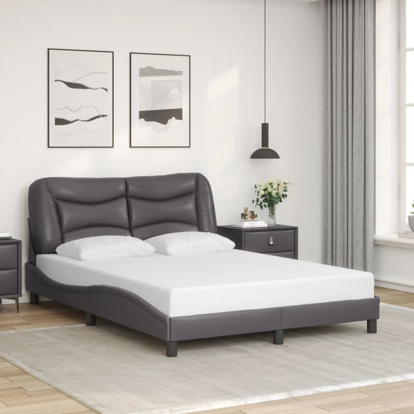 Bettgestell mit LED Grau 120x200 cm