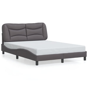 Bettgestell mit LED Grau 120x200 cm