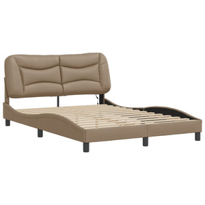 Bettgestell mit LED 120x200 cm Cappuccino-Braun