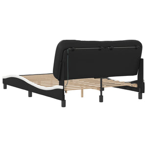 Bettgestell mit LED 120x200 cm Schwarz/Weiß