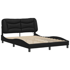 Bettgestell mit LED Schwarz 140x190 cm