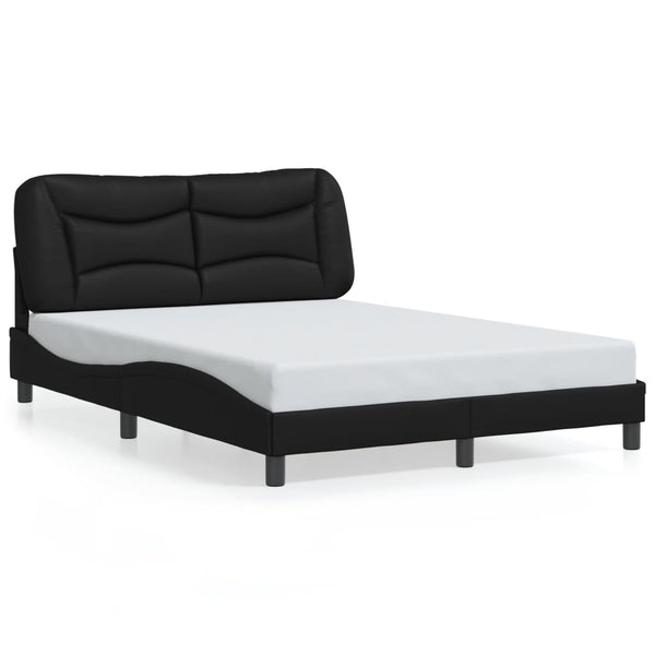 Bettgestell mit LED Schwarz 140x190 cm