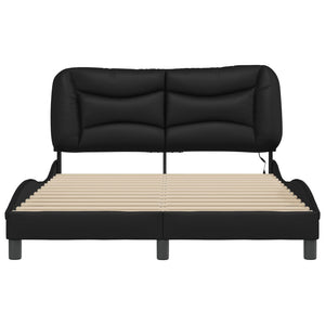 Bettgestell mit LED Schwarz 140x190 cm