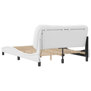 Bettgestell mit LED Weiß 140x190 cm