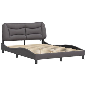 Bettgestell mit LED Grau 140x190 cm