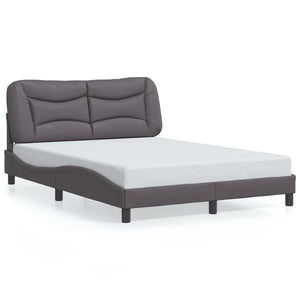 Bettgestell mit LED Grau 140x190 cm