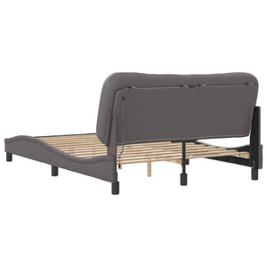 Bettgestell mit LED Grau 140x190 cm