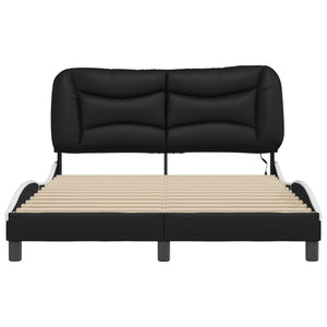 vidaXL Cadre de lit avec LED sans matelas "Hvar" Noir et blanc 140x190 cm
