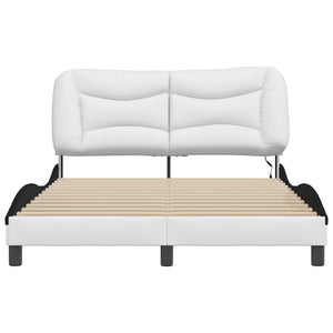 vidaXL Cadre de lit avec LED sans matelas "Hvar" Blanc et Noir 140x190 cm