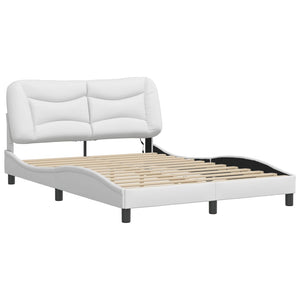 vidaXL Cadre de lit avec LED sans matelas "Hvar" Blanc 140x200 cm