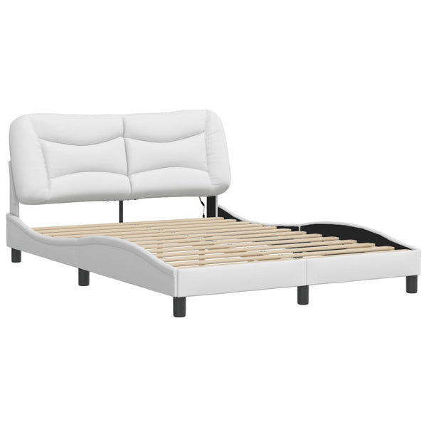 vidaXL Cadre de lit avec LED sans matelas "Hvar" Blanc 140x200 cm