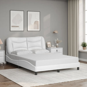 vidaXL Cadre de lit avec LED sans matelas "Hvar" Blanc 140x200 cm
