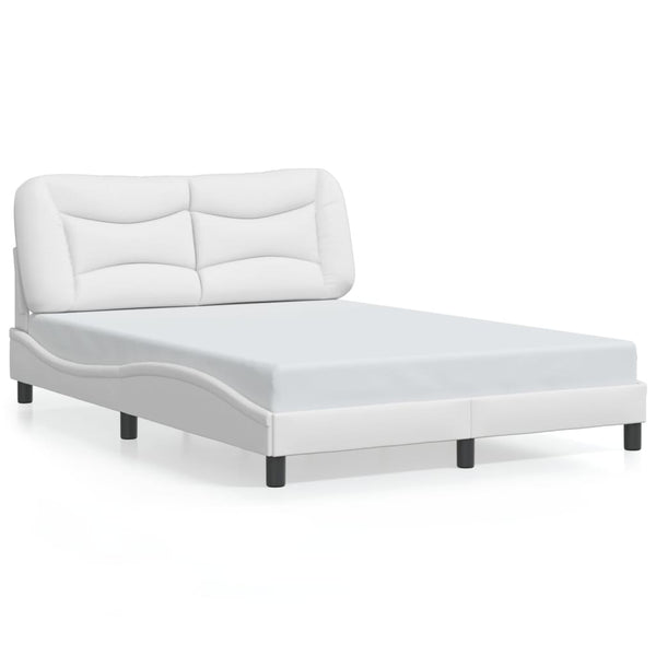 vidaXL Cadre de lit avec LED sans matelas "Hvar" Blanc 140x200 cm
