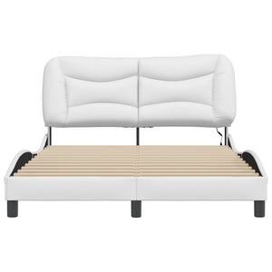 vidaXL Cadre de lit avec LED sans matelas "Hvar" Blanc 140x200 cm