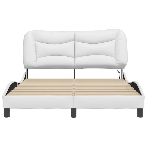 vidaXL Cadre de lit avec LED sans matelas "Hvar" Blanc 140x200 cm