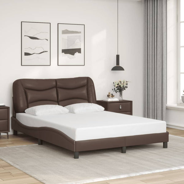 Bettgestell mit LED Braun 140x200 cm