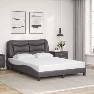 vidaXL Cadre de lit avec LED sans matelas "Hvar" gris 140x200 cm