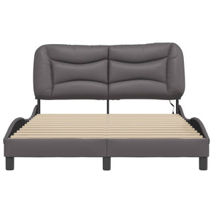 vidaXL Cadre de lit avec LED sans matelas "Hvar" gris 140x200 cm