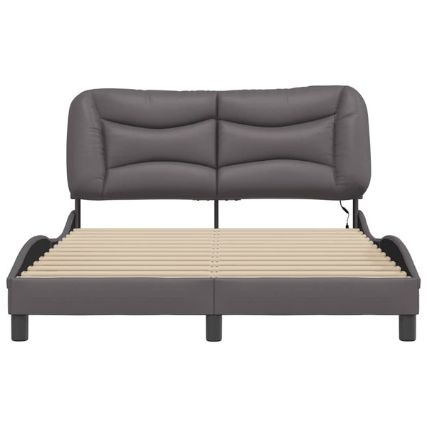 vidaXL Cadre de lit avec LED sans matelas "Hvar" gris 140x200 cm