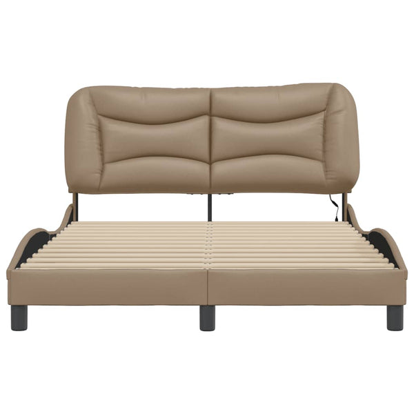 vidaXL Cadre de lit avec LED sans matelas "Hvar" cappuccino 140x200 cm
