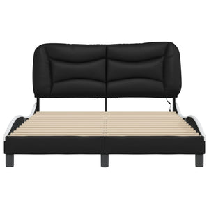 vidaXL Cadre de lit avec LED sans matelas "Hvar" Noir et blanc 140x200 cm