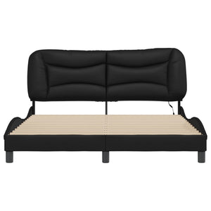Bettgestell mit LED Schwarz 160x200 cm