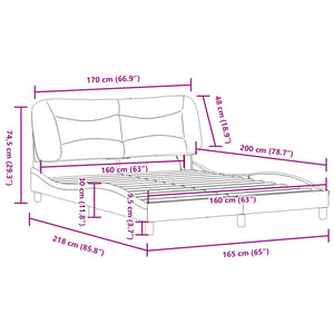 vidaXL Cadre de lit avec LED sans matelas "Hvar" Blanc 160x200 cm