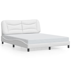 vidaXL Cadre de lit avec LED sans matelas "Hvar" Blanc 160x200 cm