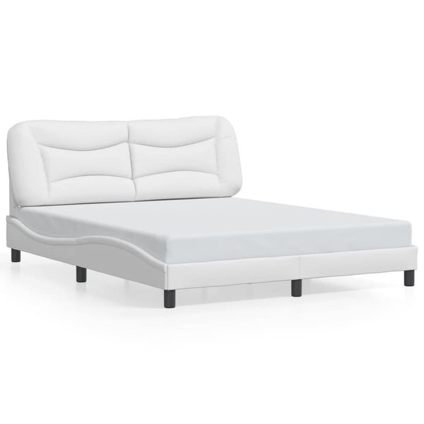 vidaXL Cadre de lit avec LED sans matelas "Hvar" Blanc 160x200 cm