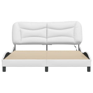 vidaXL Cadre de lit avec LED sans matelas "Hvar" Blanc 160x200 cm