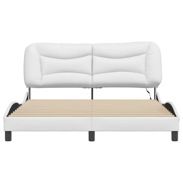 vidaXL Cadre de lit avec LED sans matelas "Hvar" Blanc 160x200 cm