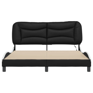 vidaXL Cadre de lit avec LED sans matelas "Hvar" Noir et blanc 160x200 cm