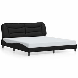 Bettgestell mit LED Schwarz 180x200 cm