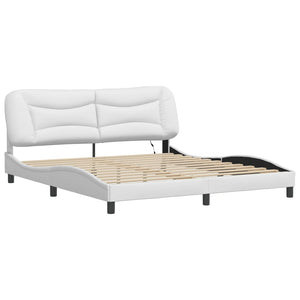 vidaXL Cadre de lit avec LED sans matelas « Hvar » Noir et blanc 180x200 cm