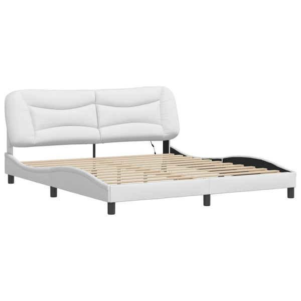 vidaXL Cadre de lit avec LED sans matelas « Hvar » Noir et blanc 180x200 cm