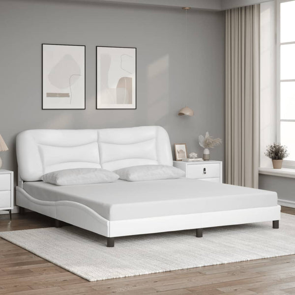 vidaXL Cadre de lit avec LED sans matelas « Hvar » Noir et blanc 180x200 cm