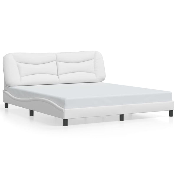 vidaXL Cadre de lit avec LED sans matelas « Hvar » Noir et blanc 180x200 cm