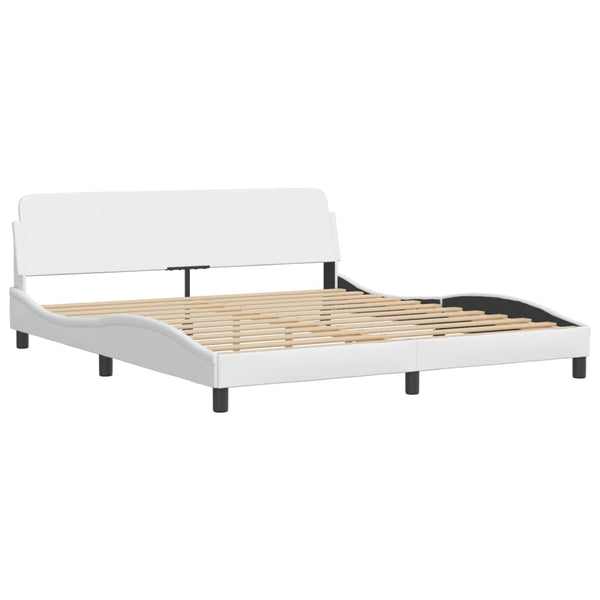 vidaXL Cadre de lit avec LED sans matelas « Hvar » Noir et blanc 180x200 cm