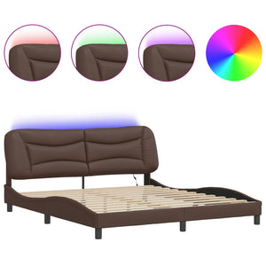 Bettgestell mit LED Braun 180x200 cm